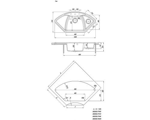 Кухонная мойка Florentina Гави 100 17.080.E1005.104 цвет Бежевый