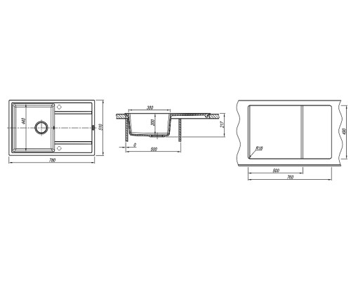 Кухонная мойка Florentina Липси 78 20.270.C0780.307 цвет Серый шёлк