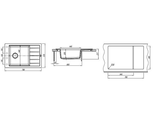 Кухонная мойка Florentina Липси 78 20.275.D0780.206 цвет Брауни