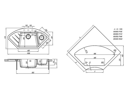Кухонная мойка Florentina Веста 100 20.285.E1005.307 цвет Серый шёлк
