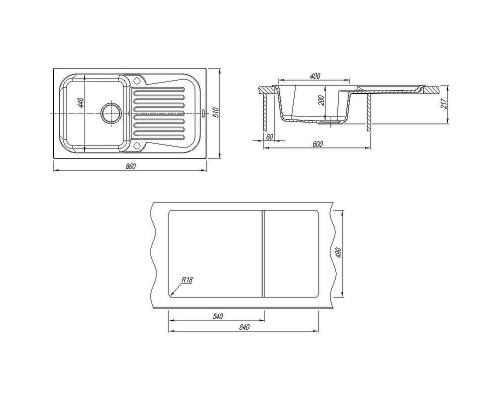 Кухонная мойка Florentina Арона-860 20.225.D0860.303 Мокко