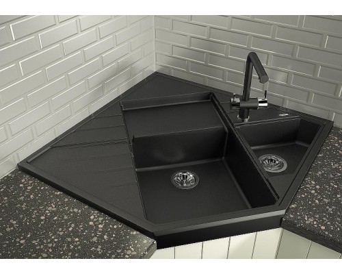 Кухонная мойка Florentina Бомбей-900 20.375.J0900.102 Черная