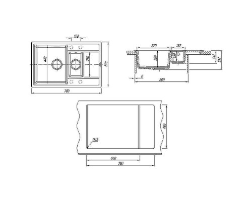 Кухонная мойка Florentina Липси-780К 20.250.D0780.303 Мокко
