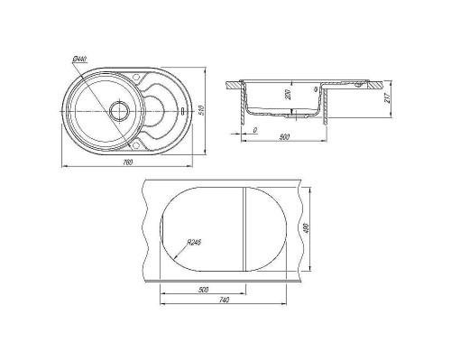Кухонная мойка Florentina Родос-760 20.140.D0760.105 Коричневая