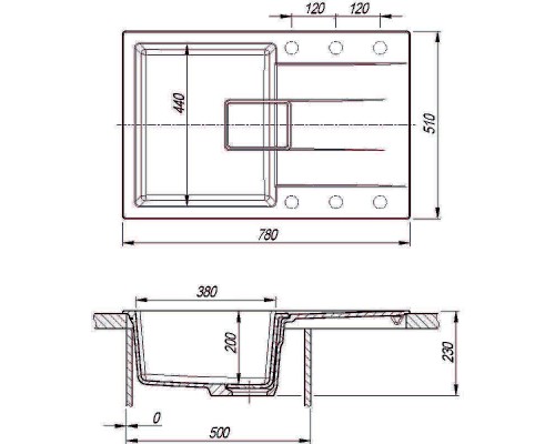Кухонная мойка Florentina Ривьера-780 20.480.C0780.202 Шампань