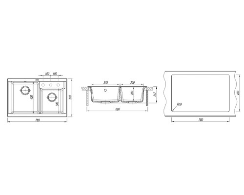 Кухонная мойка Florentina Касси 78 20.230.E0780.104 цвет Бежевый