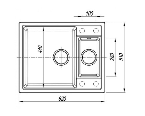 Кухонная мойка Florentina Липси 62 20.465.D0620.206 цвет Брауни