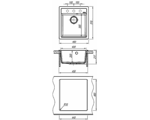 Кухонная мойка Florentina Липси-460 20.280.B0460.303 Мокко