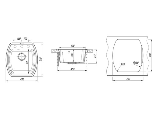 Кухонная мойка Florentina Нире 48 20.190.B0480.307 цвет Серый шёлк