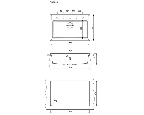 Кухонная мойка Florentina Тоскана 77 17.050.E0770.201 цвет Жасмин