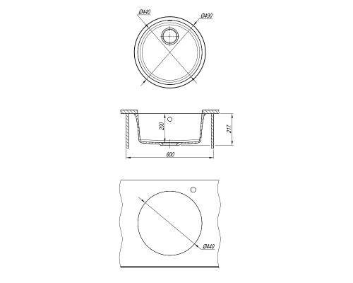 Кухонная мойка Florentina Вега Зеро 44 22.425.D0440.102 цвет Черный