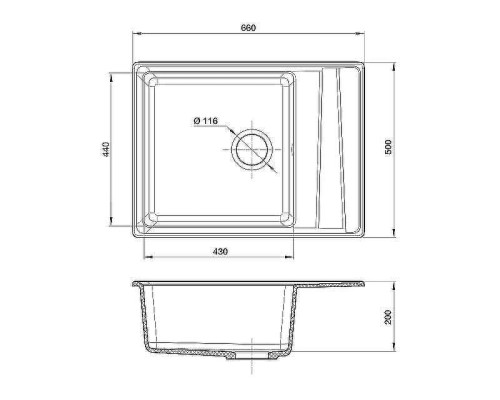 Кухонная мойка GranFest Level GF-LV-660L Черная
