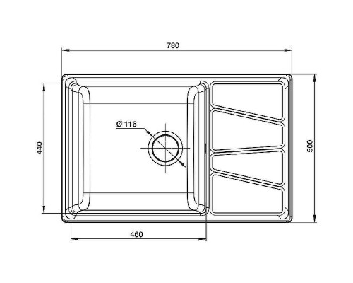 Кухонная мойка GranFest Vertex GF-V-780L Топаз