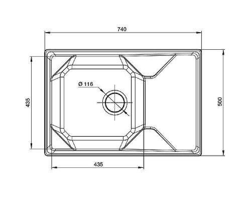 Кухонная мойка GranFest Unique GF-U-740L Иней