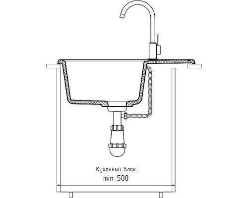 Кухонная мойка GranFest Quarz GF-Z13 Темно-серая