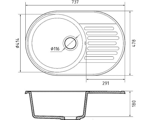 Кухонная мойка GranFest Quarz GF-Z18 Песочная