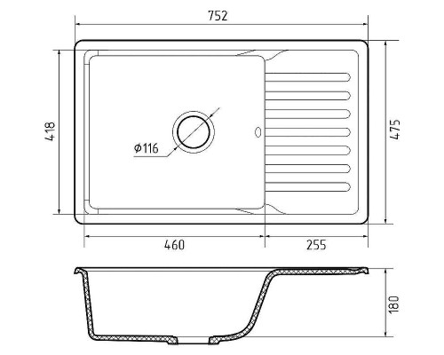 Кухонная мойка GranFest Quarz GF-ZW72 Серая