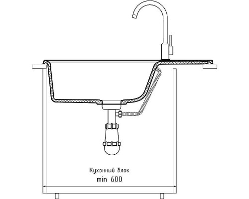 Кухонная мойка GranFest Quarz GF-ZW72 Серая