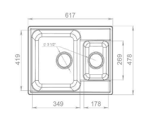 Кухонная мойка GranFest Quarz GF-Z09 Бежевая