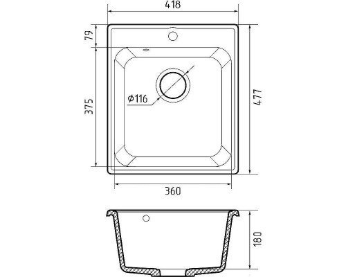 Кухонная мойка GranFest Quarz GF-Z17 Песочная