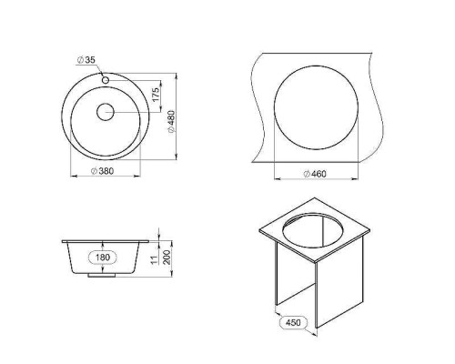 Кухонная мойка Granula 48 4801 цвет Песок