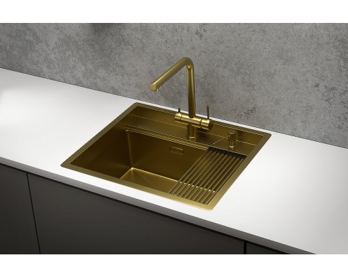 Кухонная мойка Granula Kitchen Space 60 6051 цвет Золото сатин
