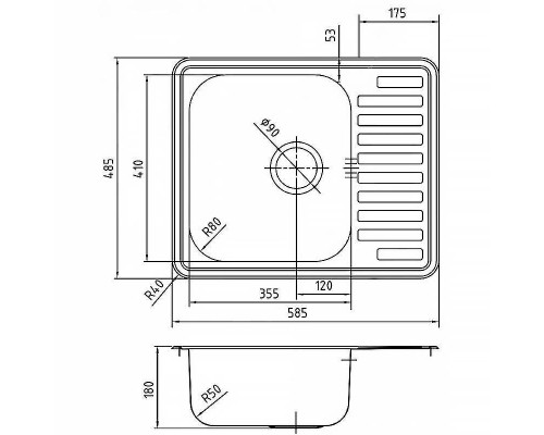 Кухонная мойка Iddis Strit S 58 STR58SDi77S Сатин