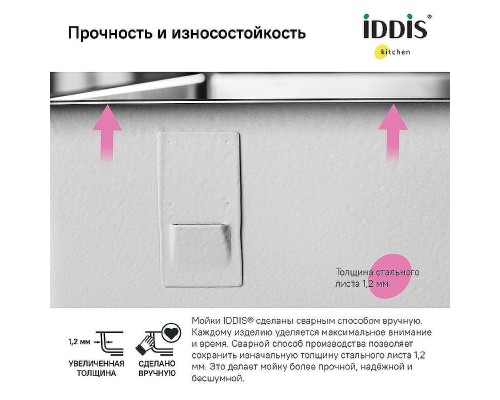Кухонная мойка Iddis Edifice 74 EDI74S0i77 Сатин