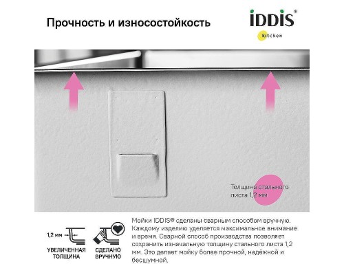 Кухонная мойка Iddis Edifice 75 EDI75G2i77 Графит