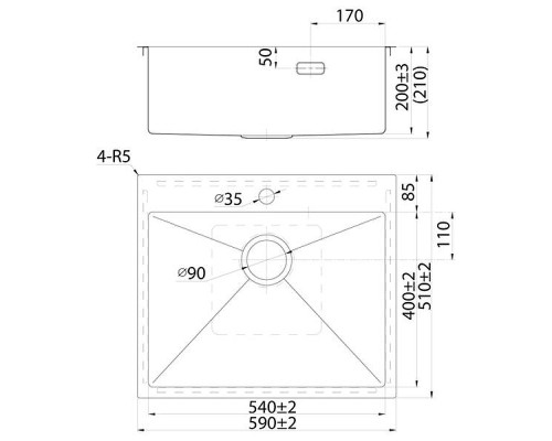 Кухонная мойка Iddis Haze 59 HAZ59GMi77 Графит матовый