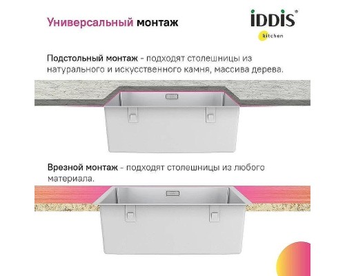 Кухонная мойка Iddis Prime 44 PRI44S0i77 Сатин