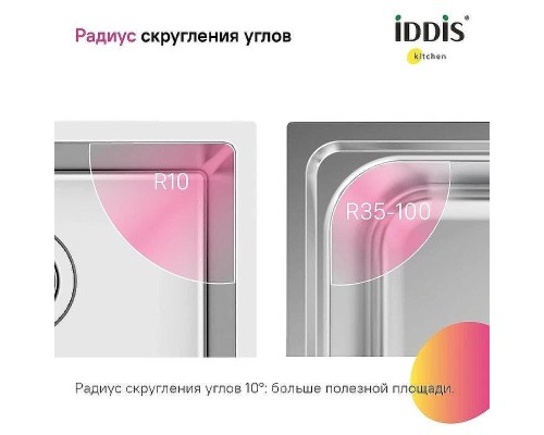 Кухонная мойка Iddis Prime 44 PRI44S0i77 Сатин
