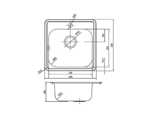 Кухонная мойка Iddis Strit 48 STR48P0i77 Сталь