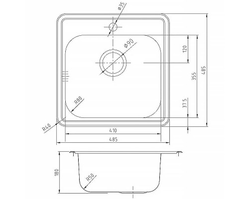 Кухонная мойка Iddis Strit S 48 STR48P0i77S Сталь