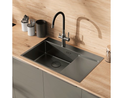 Кухонная мойка Lemark Kezadra 780L 9936151 цвет Графит