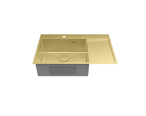 Кухонная мойка Lemark Kezadra 780L 9938150 цвет Светлое золото