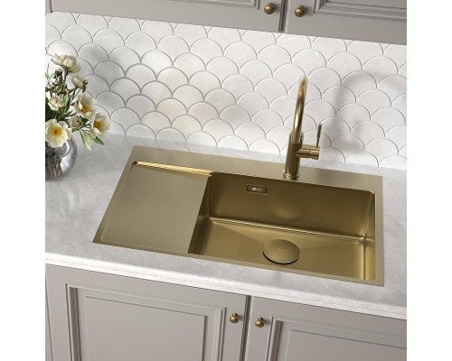 Кухонная мойка Lemark Kezadra 780P 9938154 цвет Светлое золото