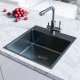 Кухонная мойка Lemark Janga 490 9936107 цвет Графит