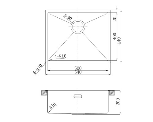 Кухонная мойка Lemark Olanga 540 9936127 цвет Графит
