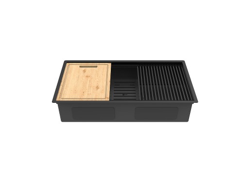 Кухонная мойка Lemark Tabaga 820 9932136 цвет Черный матовый