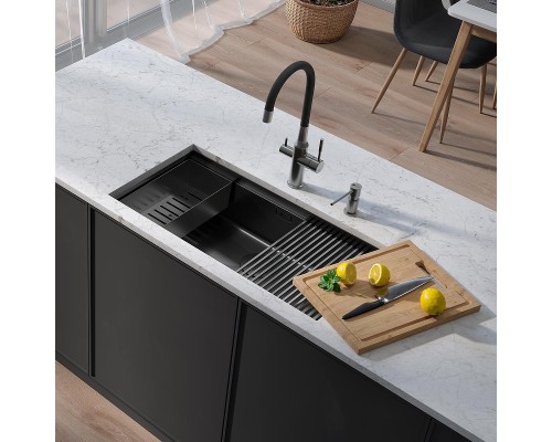 Кухонная мойка Lemark Tabaga 820 9936135 цвет Графит