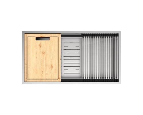 Кухонная мойка Lemark Tabaga 820 9937133 цвет Сталь