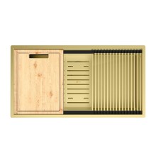 Кухонная мойка Lemark Tabaga 820 9938134 цвет Светлое золото