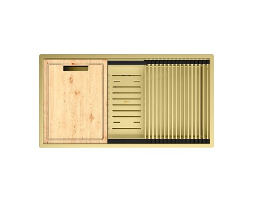 Кухонная мойка Lemark Tabaga 820 9938134 цвет Светлое золото
