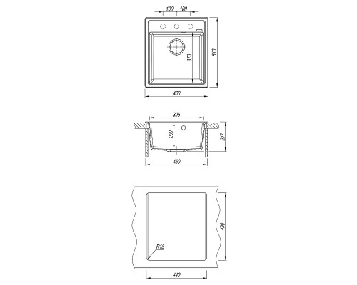 Кухонная мойка Misty Imperial 46 IMP-46х51-04 Серый шелк