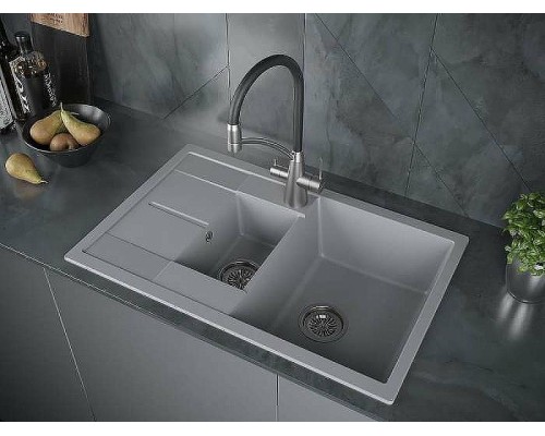 Кухонная мойка Paulmark Flugen 60/1,5 PM237850-GRM Серый металлик