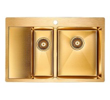 Кухонная мойка Paulmark Kroner 78/2SF PM227851-BGR Брашированное золото