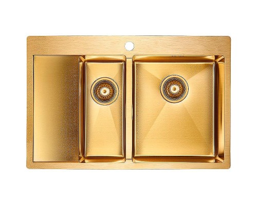 Кухонная мойка Paulmark Kroner 78/2SF PM227851-BGR Брашированное золото