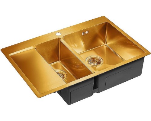 Кухонная мойка Paulmark Kroner 78/2SF PM227851-BGR Брашированное золото