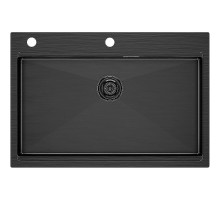 Кухонная мойка Paulmark Kroner-Pro 75 PM707551-GM Вороненая сталь